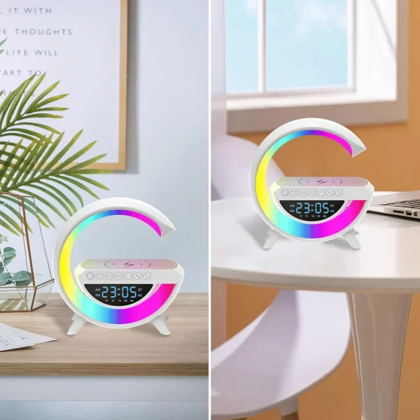 RGB G-LAMP BLUETOOTH SPEAKER | CLOCK | FAST WIRELESS CHARGING