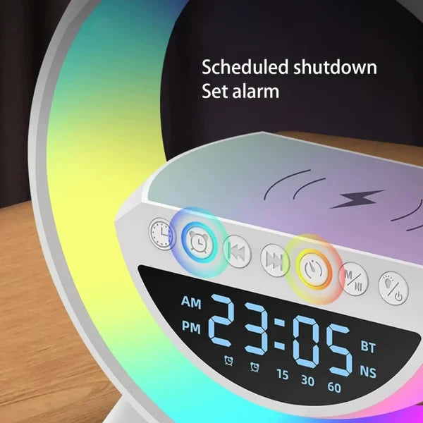 RGB G-LAMP BLUETOOTH SPEAKER | CLOCK | FAST WIRELESS CHARGING